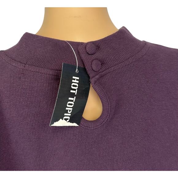 NWT Hot Topic Cosmic Aura Purple Long Sleeve Mock Neck Cutout Top Plus Size 5X - Picture 6 of 10